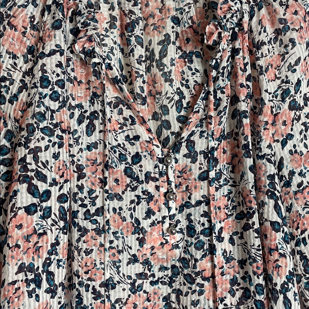 Veronica Beard |  Antonette Long-Sleeve Floral Silk Top Size 6 - Picture 3 of 8